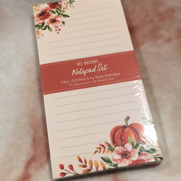 OCS Fall Harvest Pumpkin Floral Market List Notepad Two Pack NWT 140sht 8x4x.75” - Picture 11 of 16